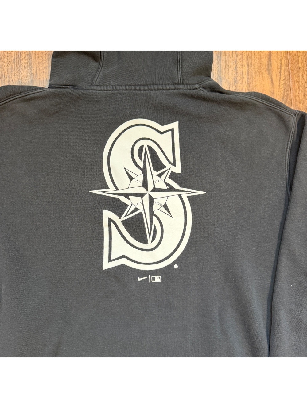 Seattle Mariners Nike Center Swoosh MLB Pullover Hoodie L Faded Navy Blue - Picture 7 of 7